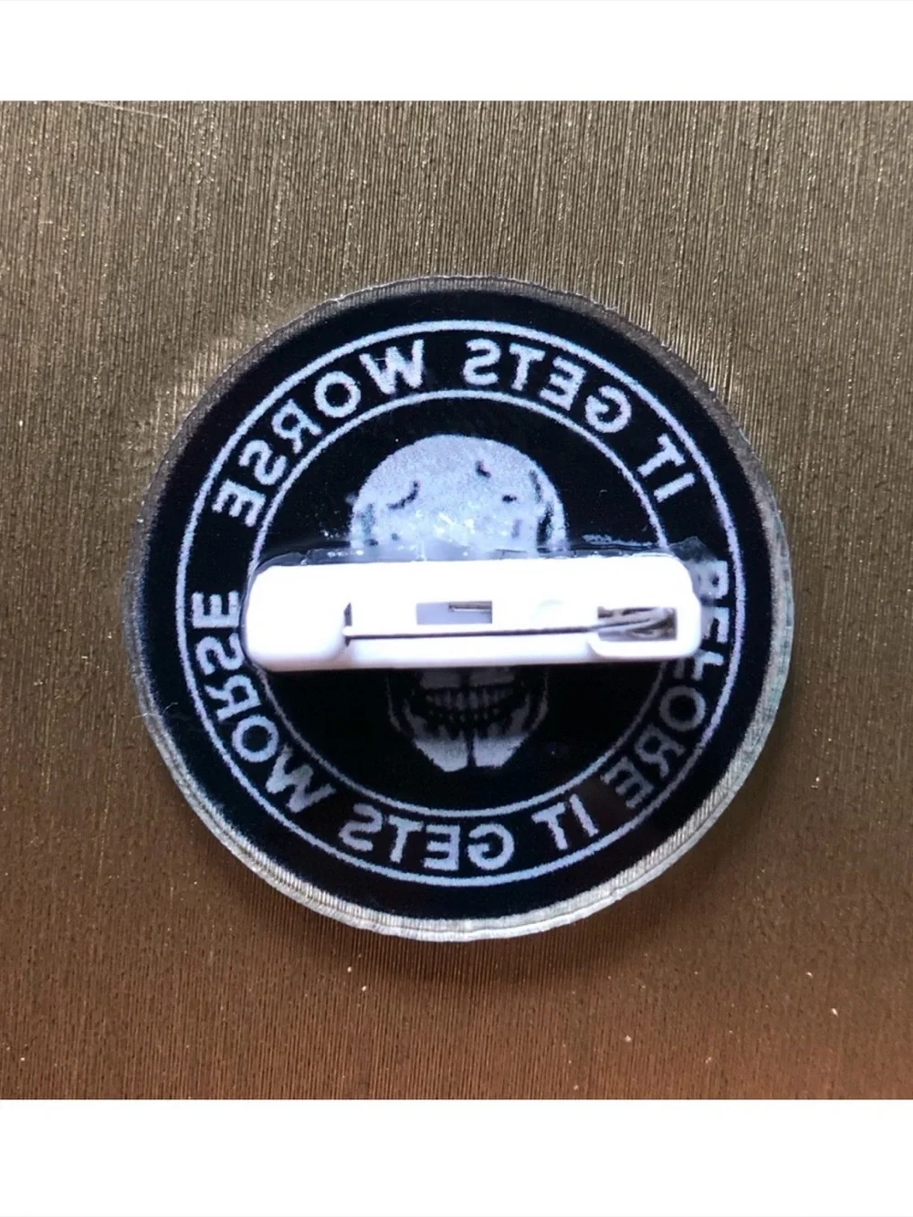 Black and White Skull Acrylic Pin